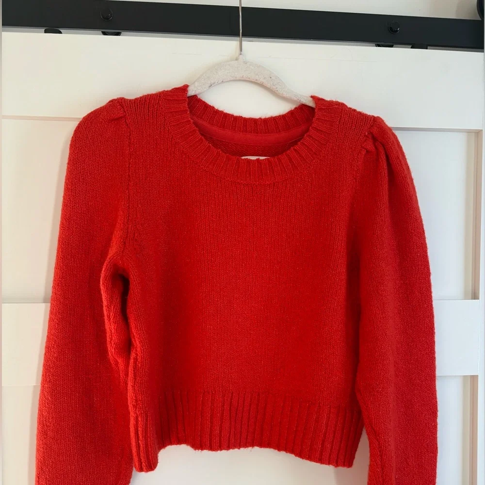 Maeve Puff Sleeve Sweater Orange Size Small - Picture 3 of 4